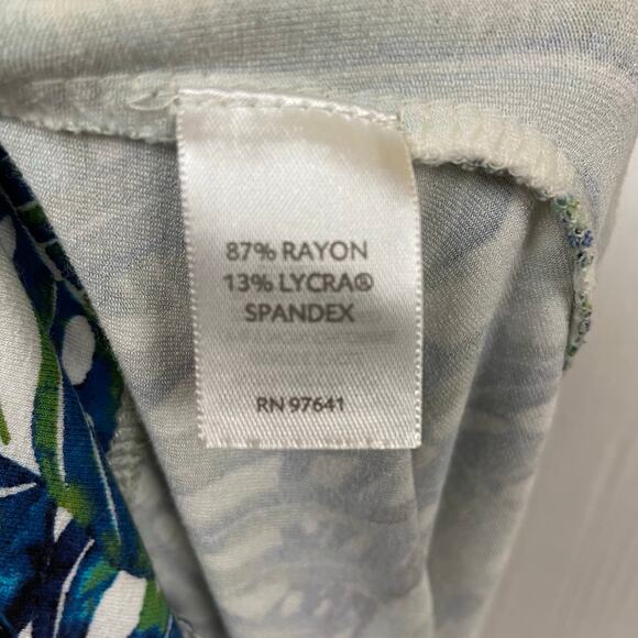 J. Jill Wearever Green Blue Smooth Fit Wide Leg Cropped Knit Pants Size Medium - Picture 5 of 9